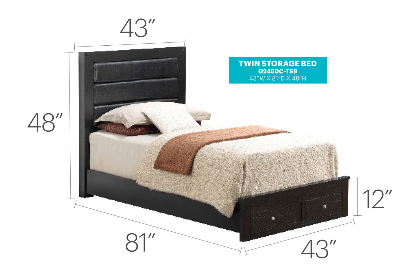 Glory Furniture - Burlington - Upholstered Storage Bed