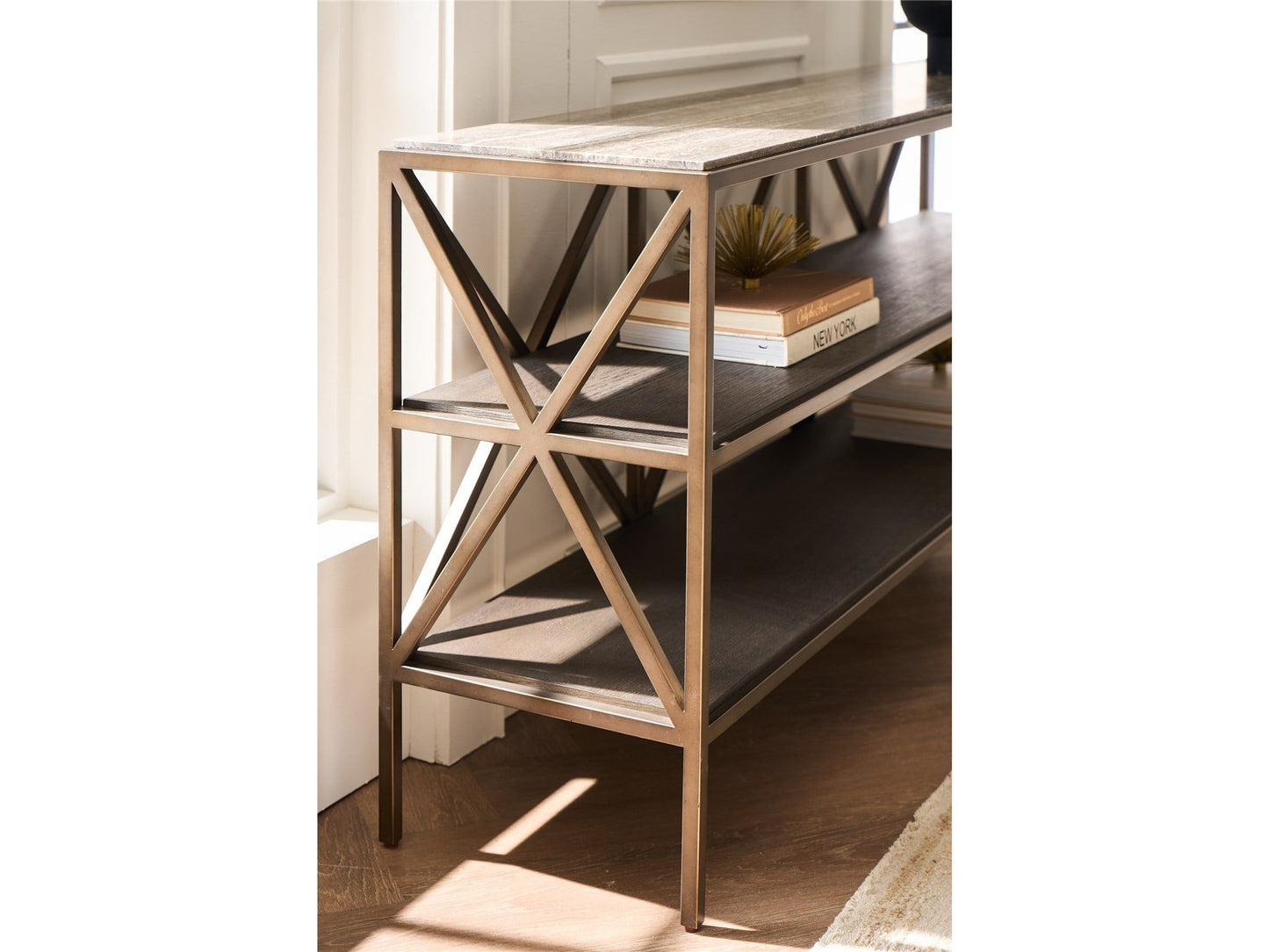 Montclair - Brindle Console - Light Brown / Dark Brown