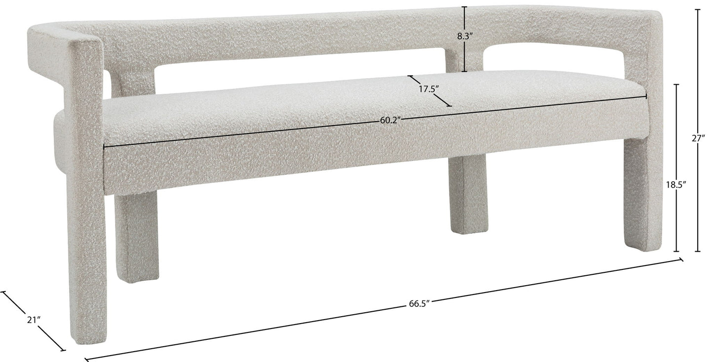 Athena - Boucle Fabric Bench