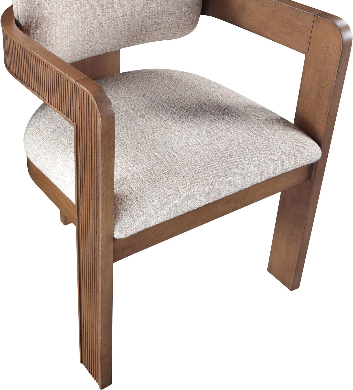 Sacha - Linen Dining Chair With Brown Base (Set of 2)