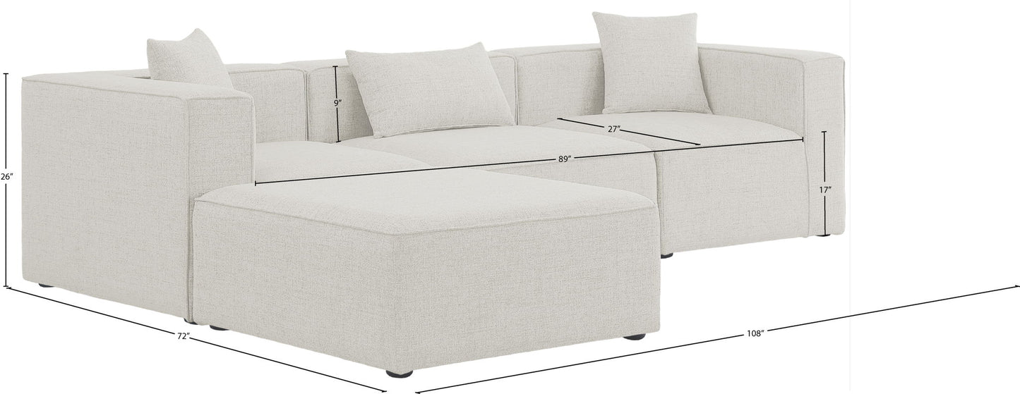 Cube - Linen 4 Piece Modular Sectional With Chaise
