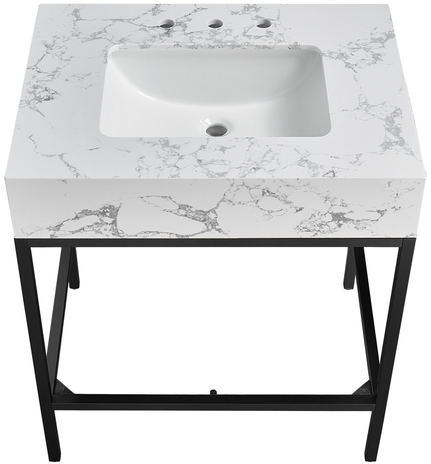 Marmo - Engineered Marble Bathroom Vanity With Black Base