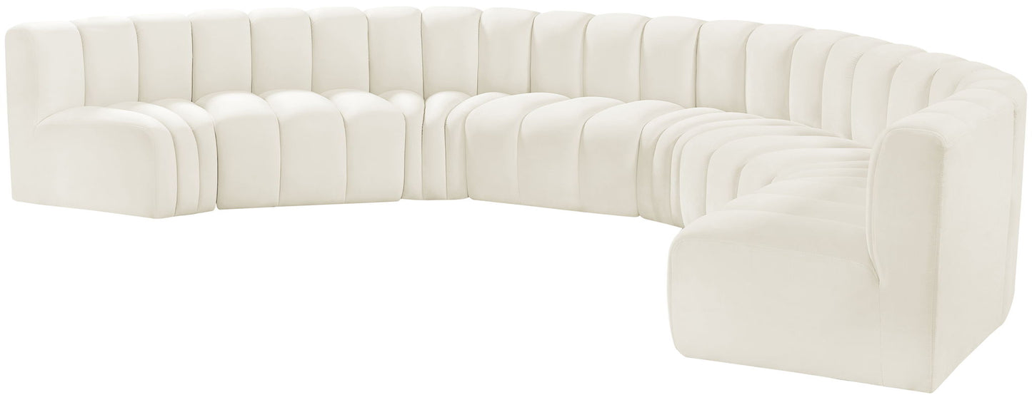 Arc - Velvet 8 Piece U-Shaped Modular Sofa