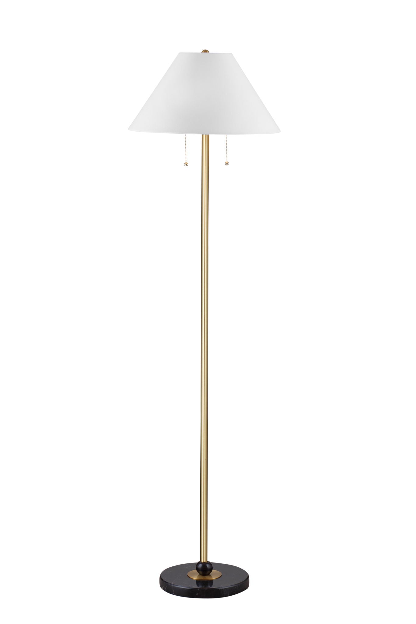 Lenor - Floor Lamp - White / Brass