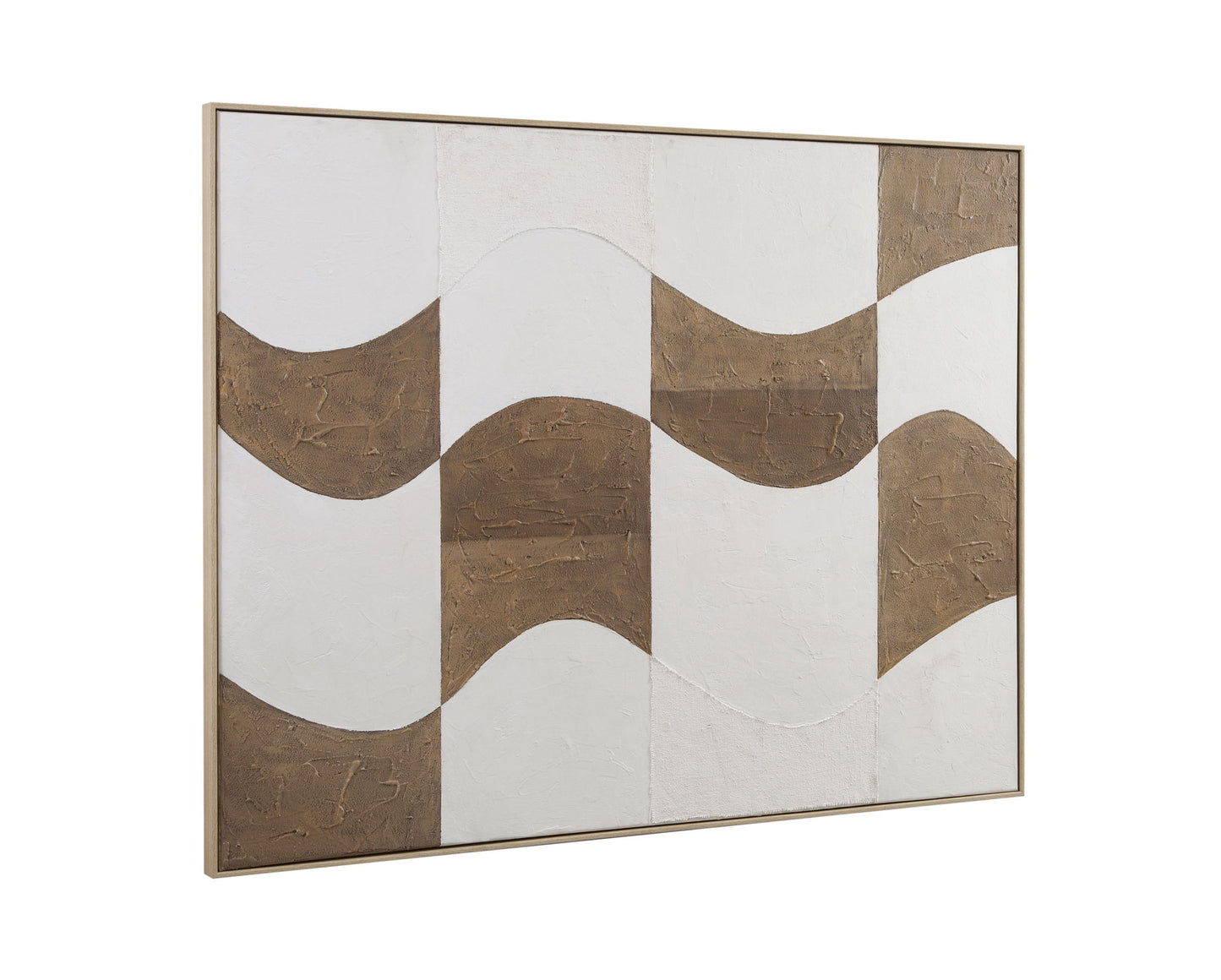 River City Framed Canvas - Dark Brown / White