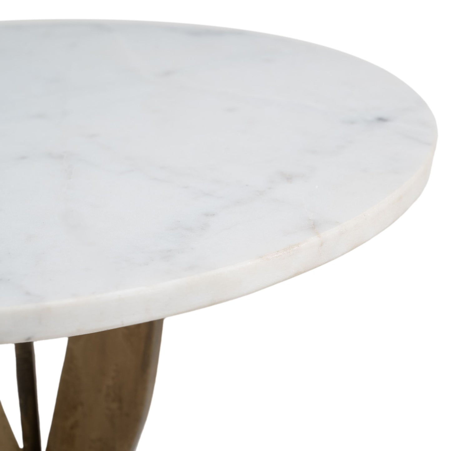 Ophelia - Side Table - White / Brass