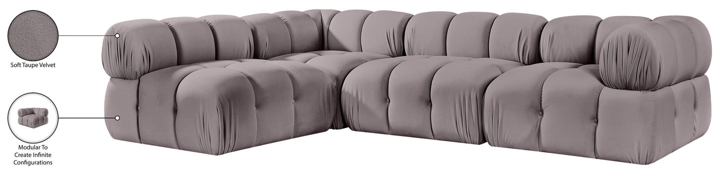 Orin - Fabric Velvet 4 Piece Modular Sectional