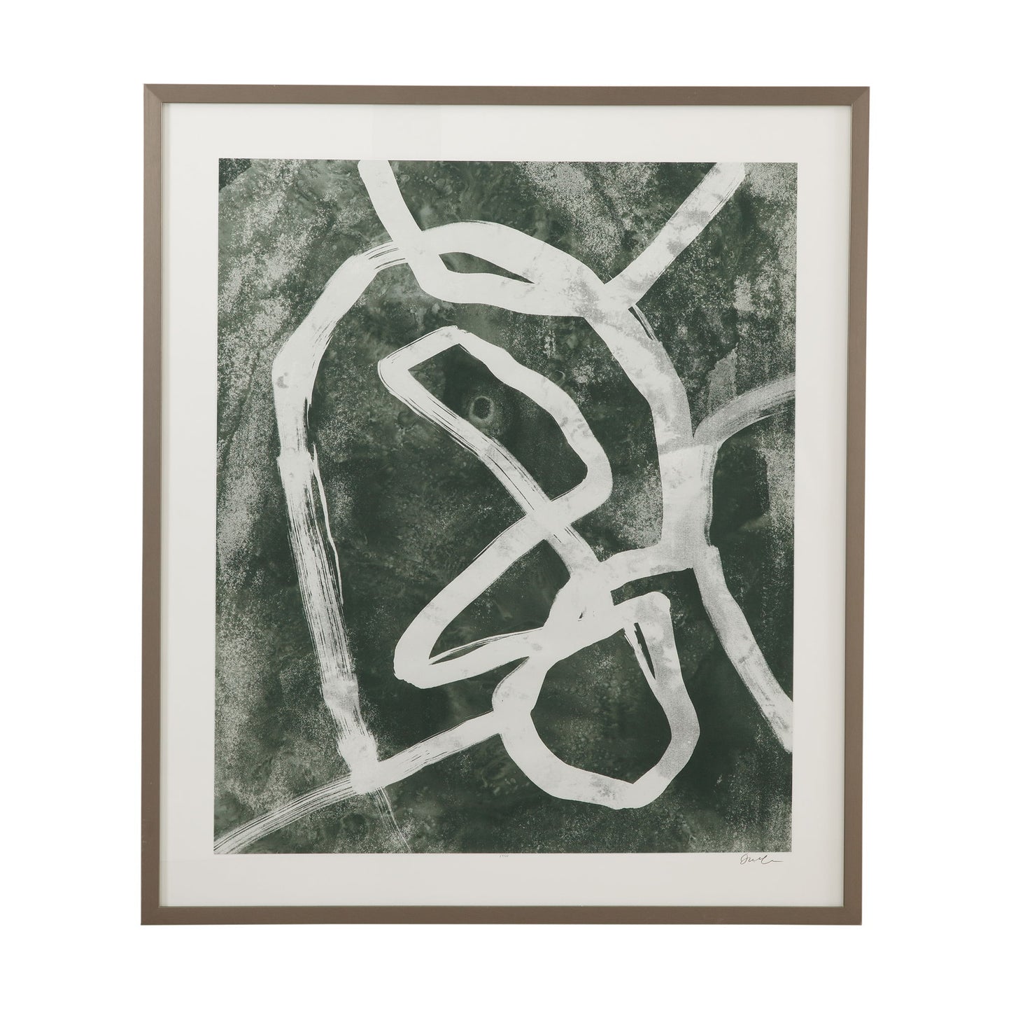 Chalk Line II Framed Print - Green / White