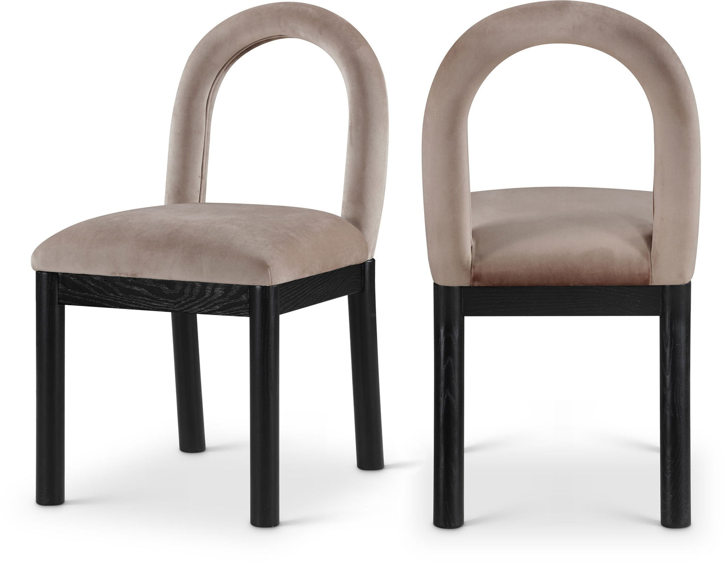 Conrad - Velvet Dining Chair With Black Legs