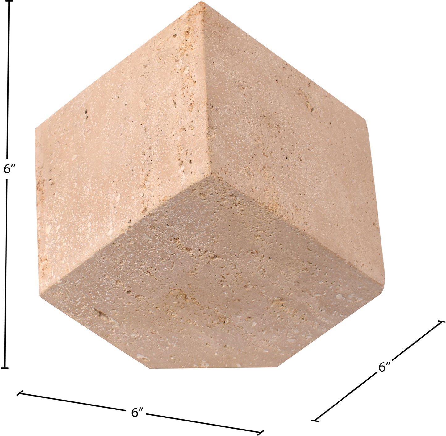 Block - Travertine Decorative Cube - Natural