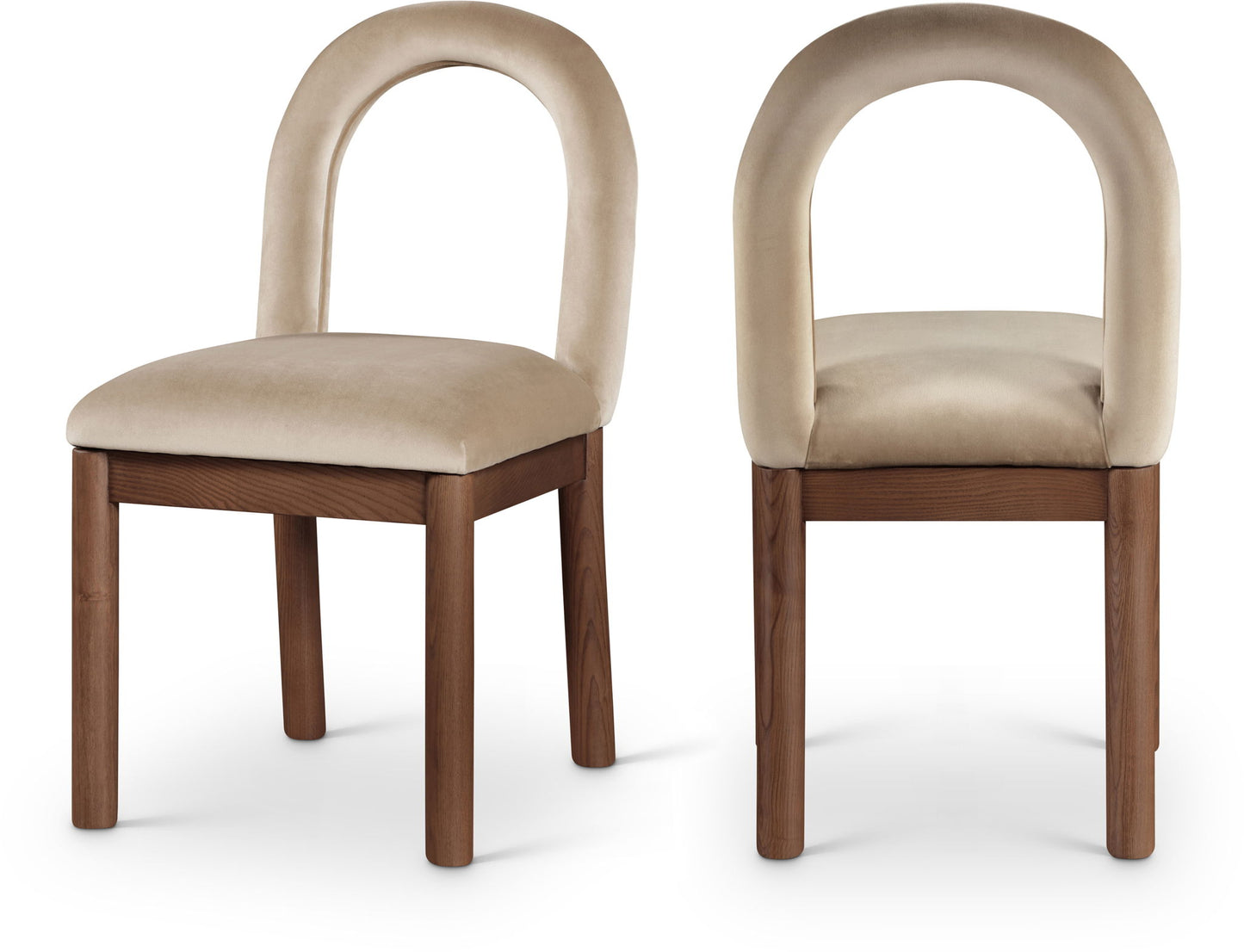 Conrad - Velvet Dining Chair With Brown Legs