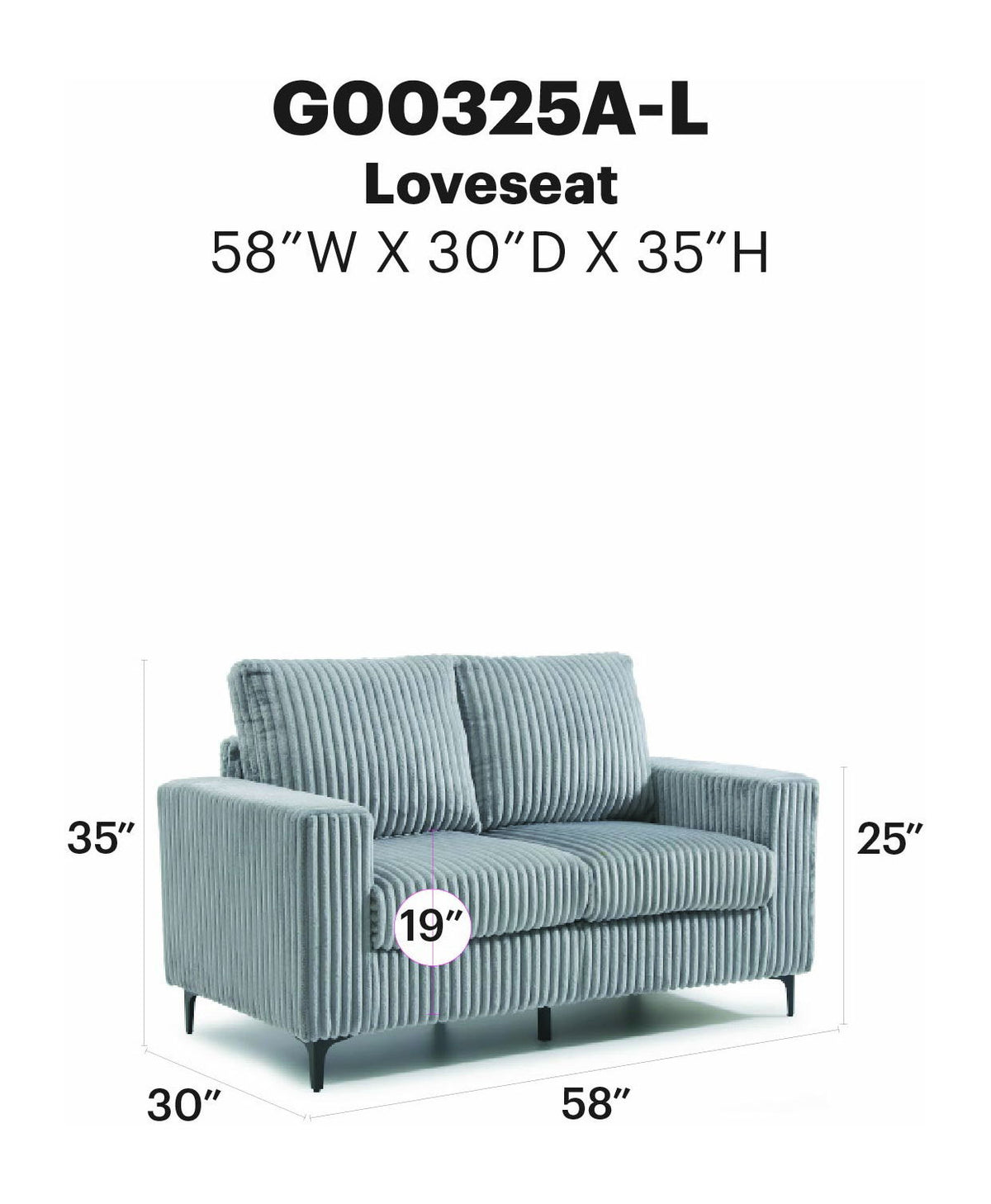 Glory Furniture - Houston - Loveseat