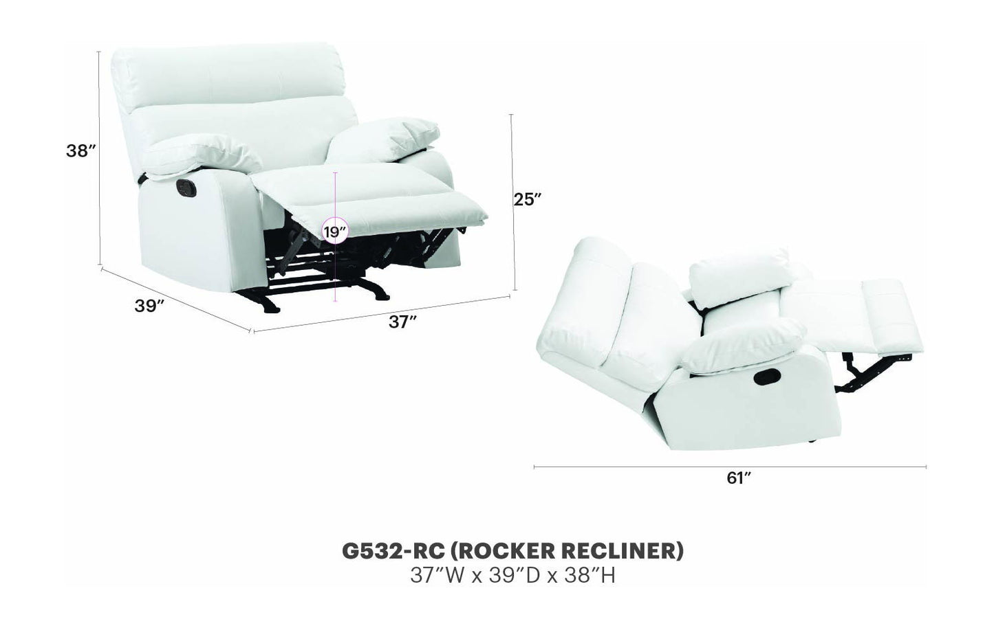 Glory Furniture - Manny - Rocker Recliner