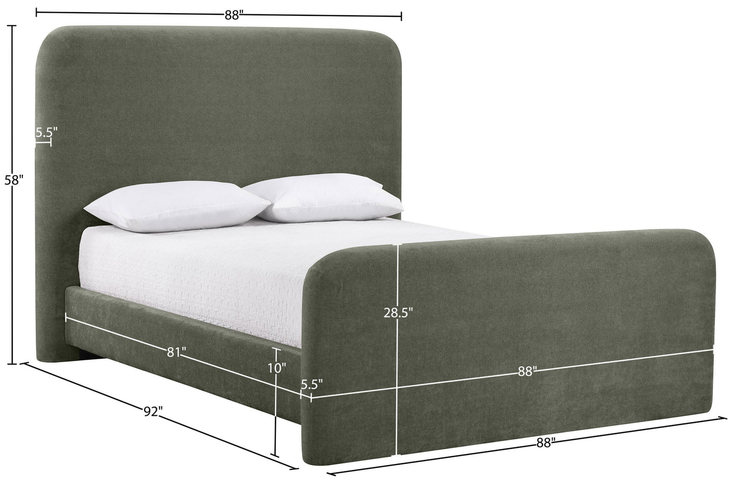 Fira - Chenille Fabric Upholstered Bed