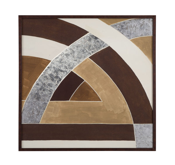 Neutral Geometry II Framed Print - Brown