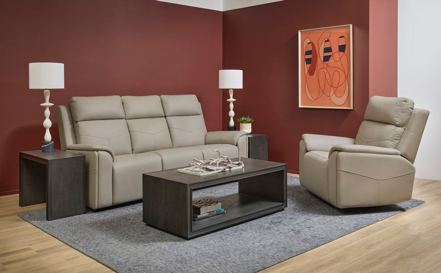 Vernon - Power Reclining Loveseat With Console, Power Headrests, Lumbar, Heat & Massage