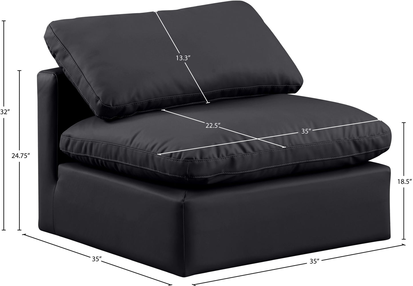 Indulge - Faux Leather Armless Chair