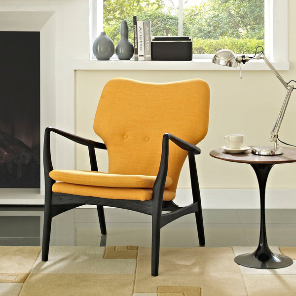 Heed Upholstered Fabric Lounge Chair - Black Yellow