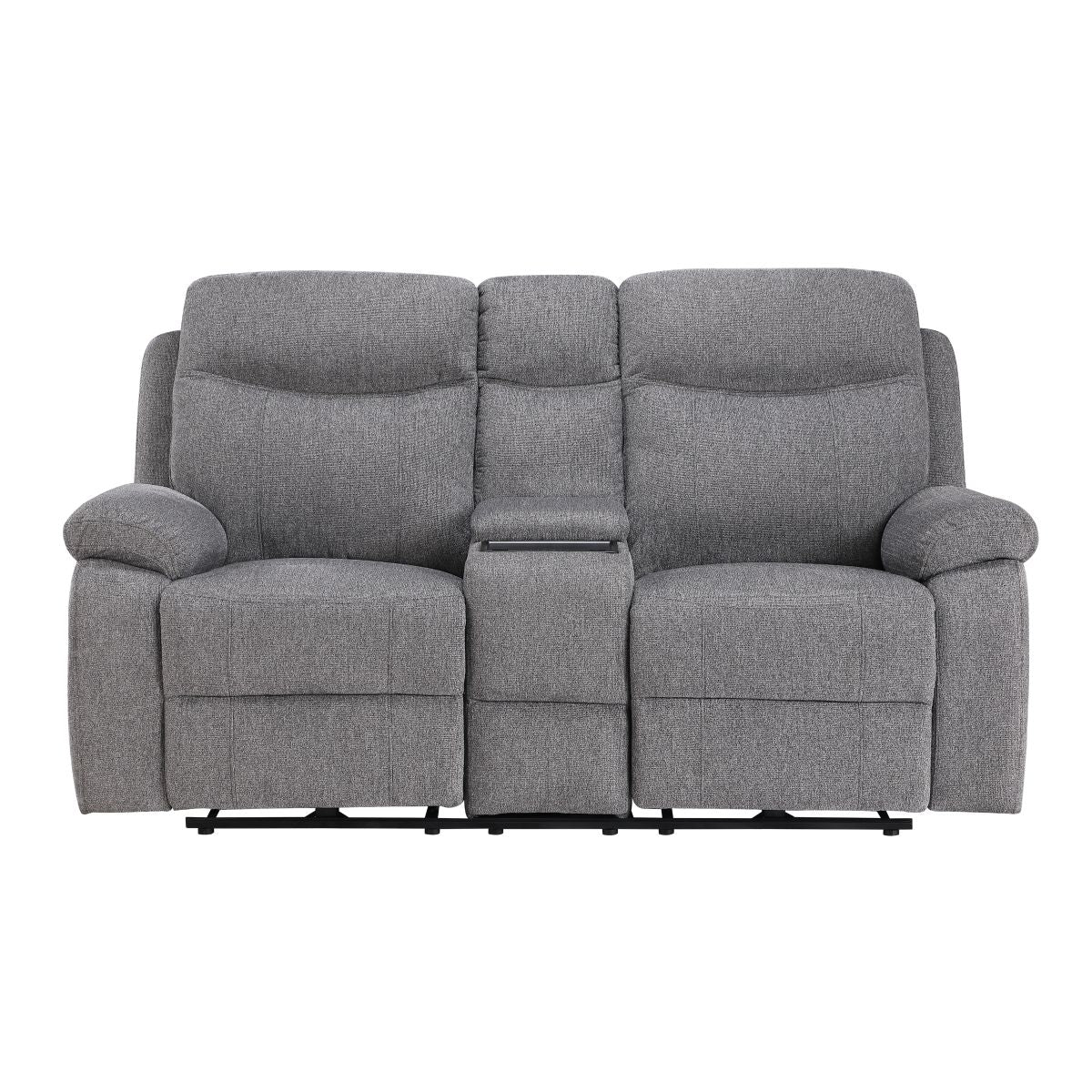 Centric Power Double Reclining Love Seat with Center Console, Power Headrests, Power Lumbar Support, Wireless Charger, Hidden Cup Holders, Bluetooth Speakers and Charging Ports