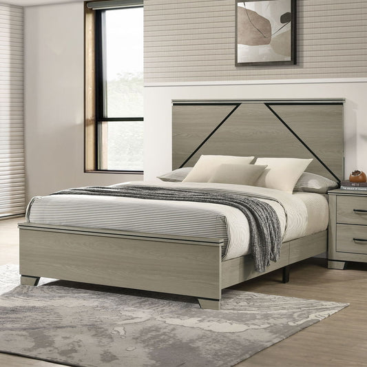 Joanna - Queen Bed With LED - Weathered Gray