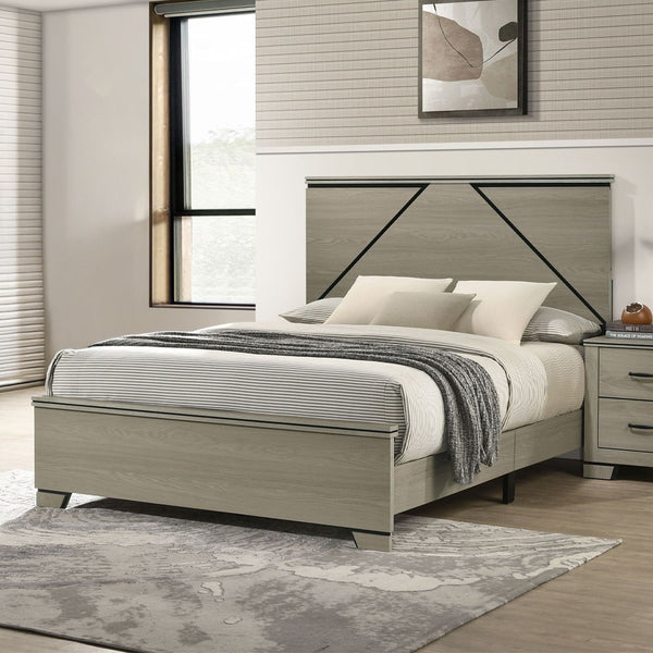 Joanna - Queen Bed With LED - Weathered Gray