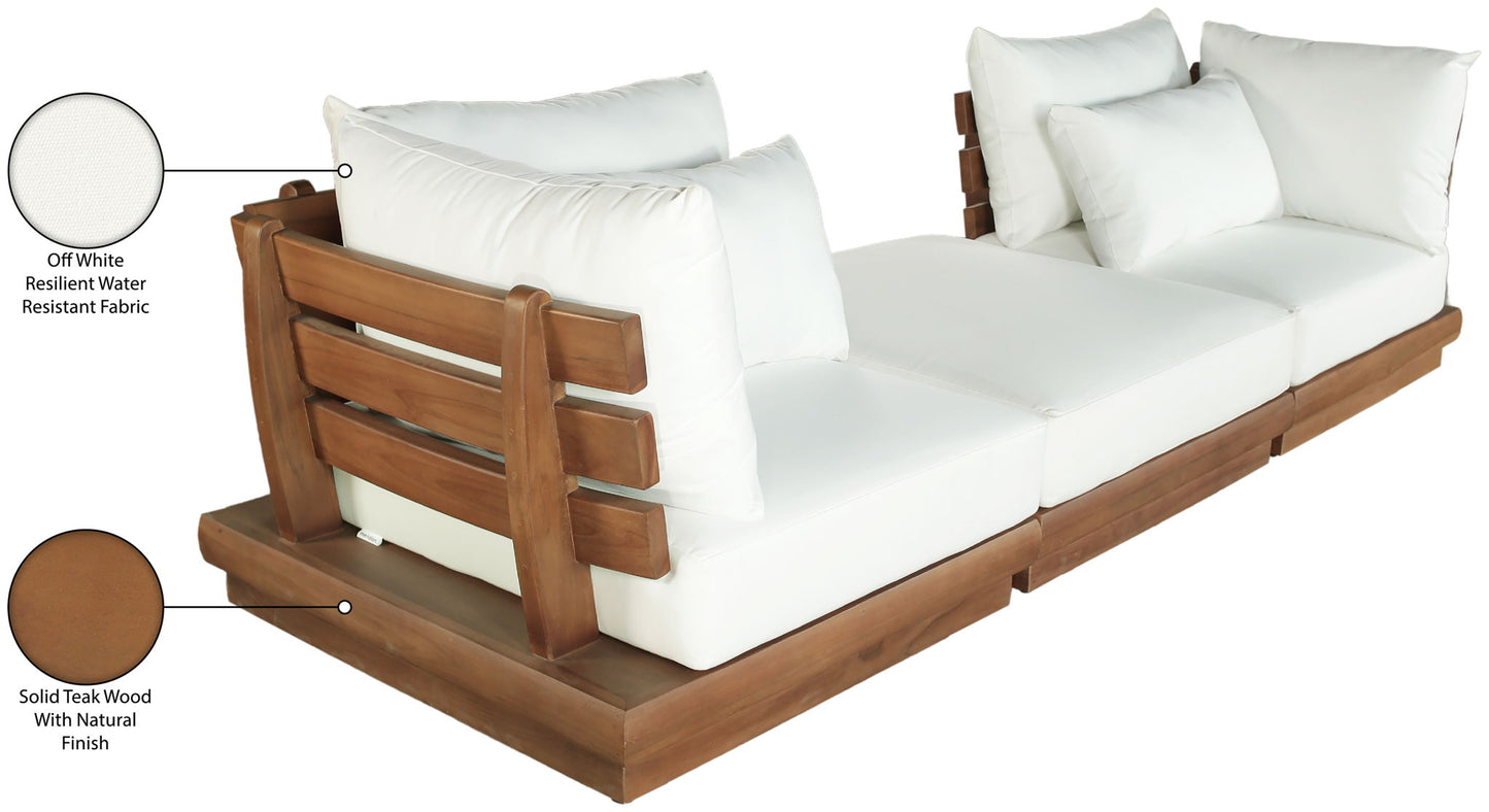 Mirella - 3 Piece Water Resistant Fabric Upholstered Outdoor Patio Modular Sofa