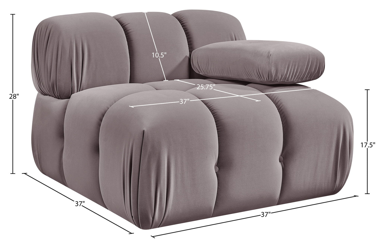 Orin - Velvet Performance Fabric Upholstered Modular Chair