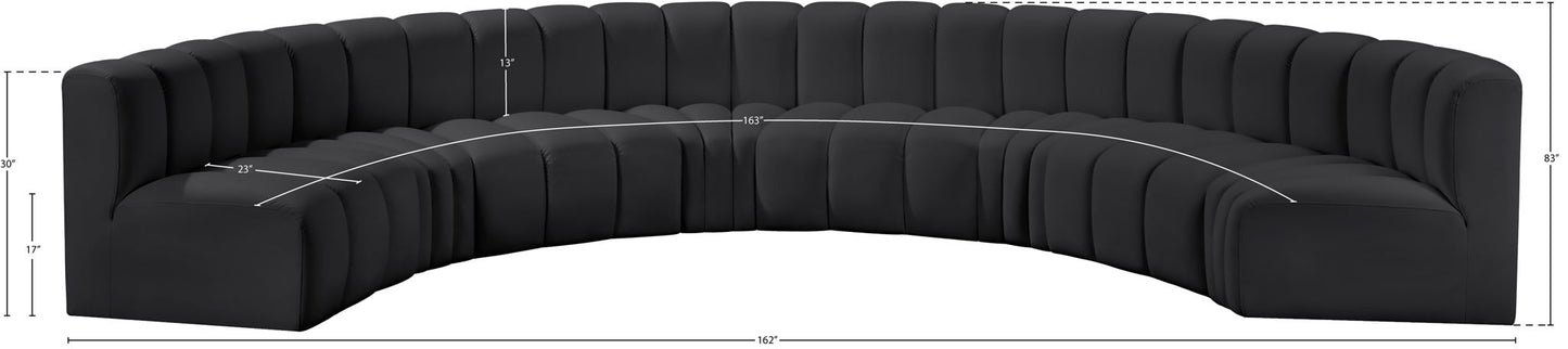 Arc - Faux Leather 8 Piece U-Shaped Modular Sofa
