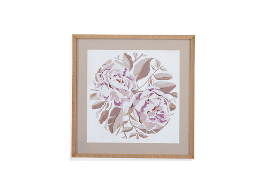 Eye Of Peony II Framed Print - Beige
