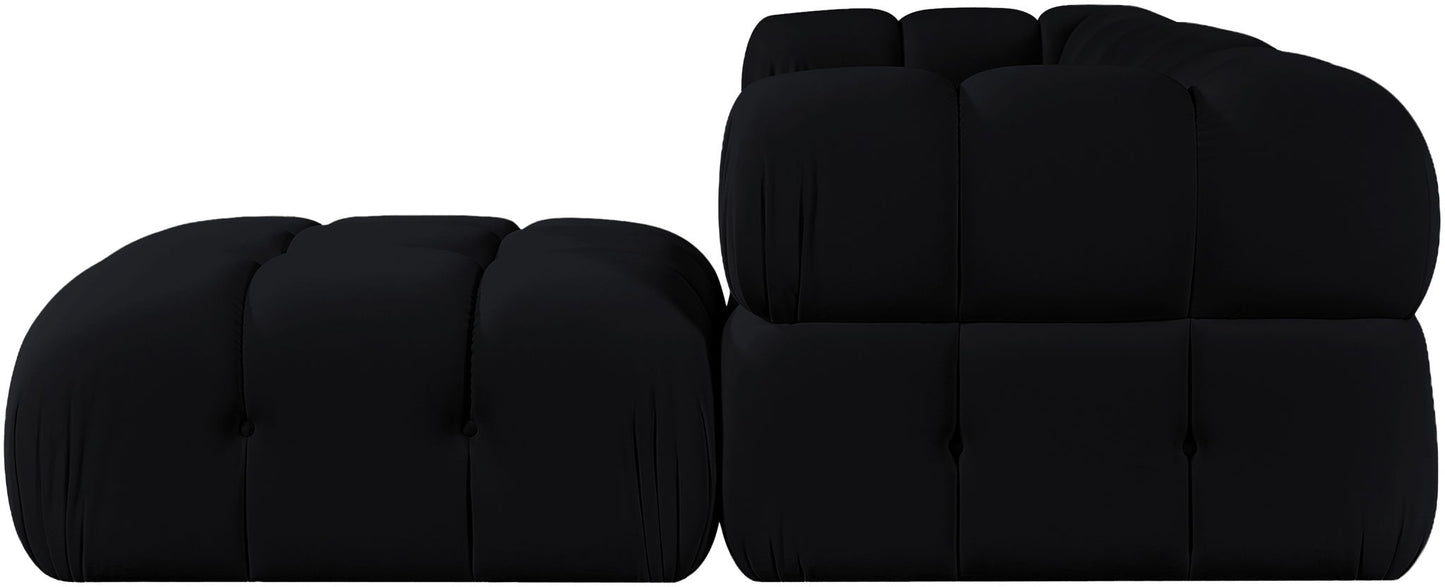 Orin - Velvet 4 Piece Modular Sectional With Chaise