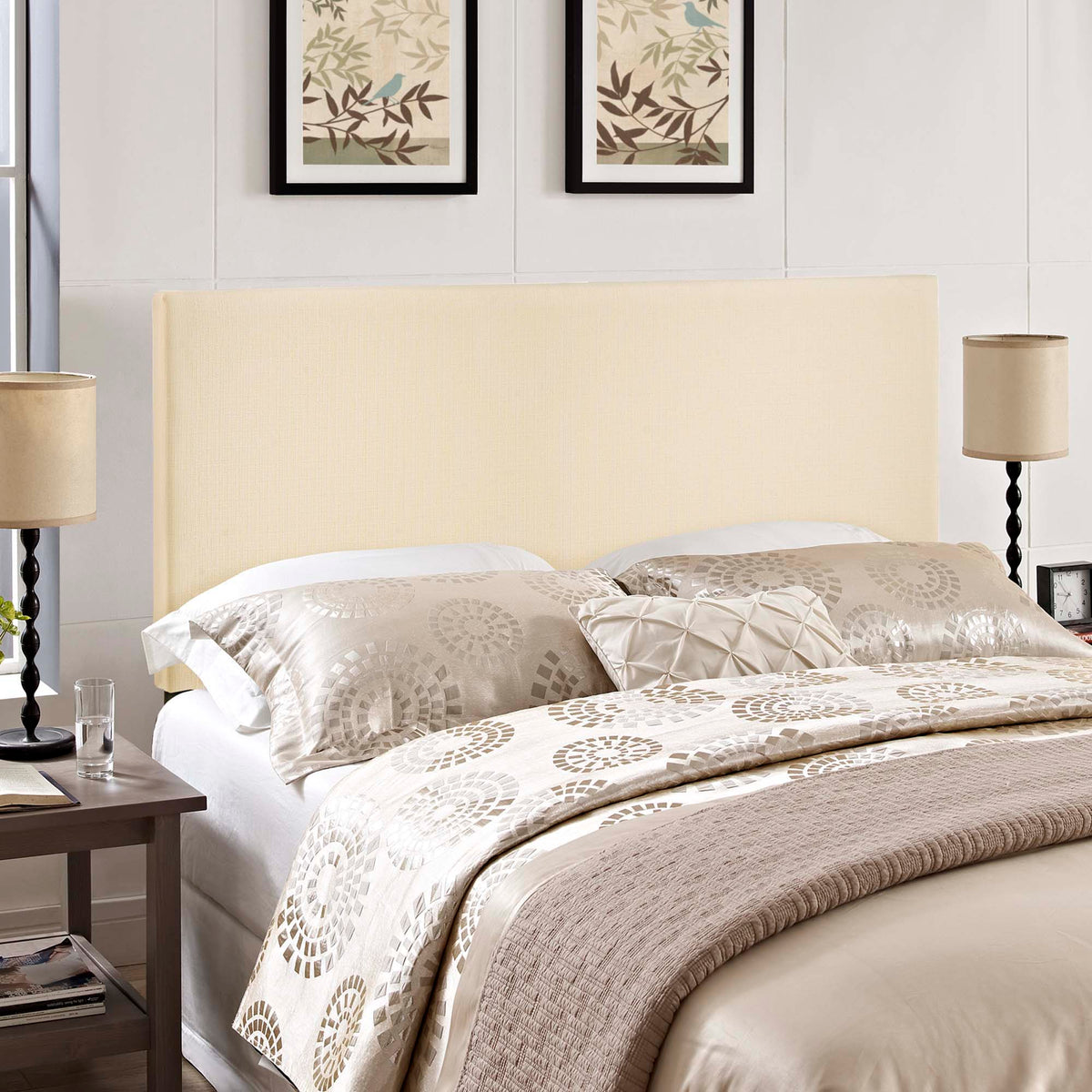 Region Upholstered Headboard - King, Ivory