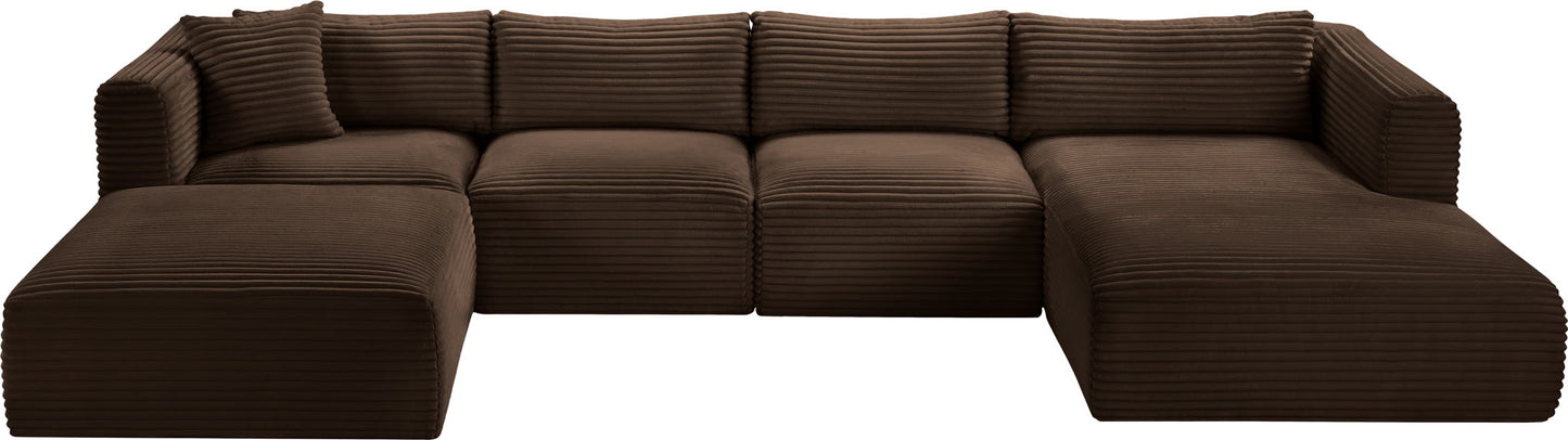 Shaggy - 5 Piece Modular Sectional With Chaise And Ottoman