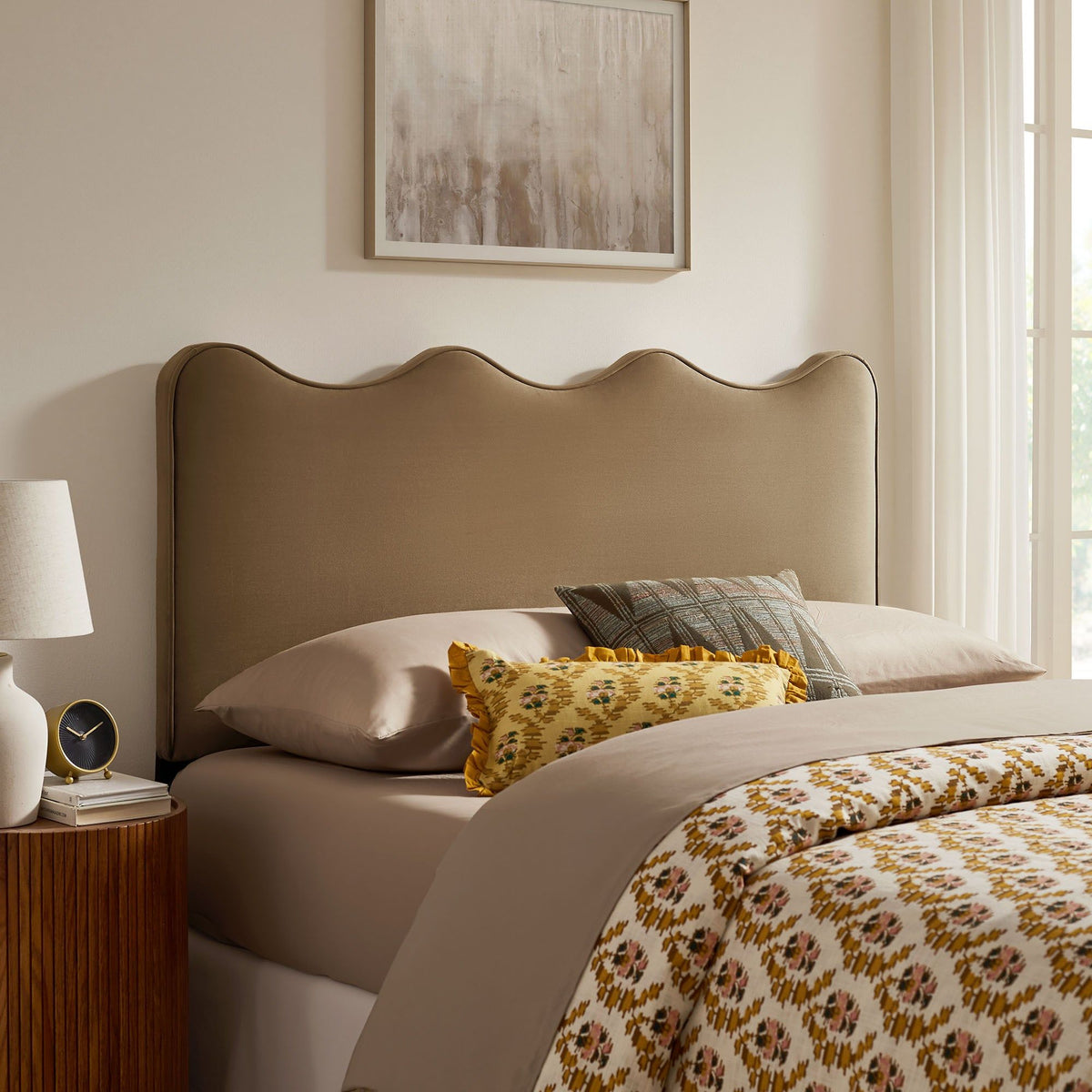 Athena Upholstered Headboard - King, Taupe