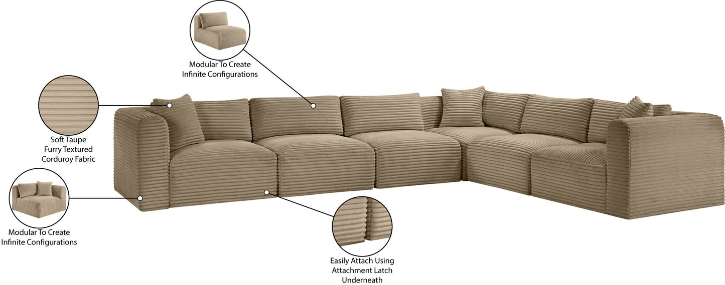 Shaggy - Fabric 6 Piece Modular Corner Sectional