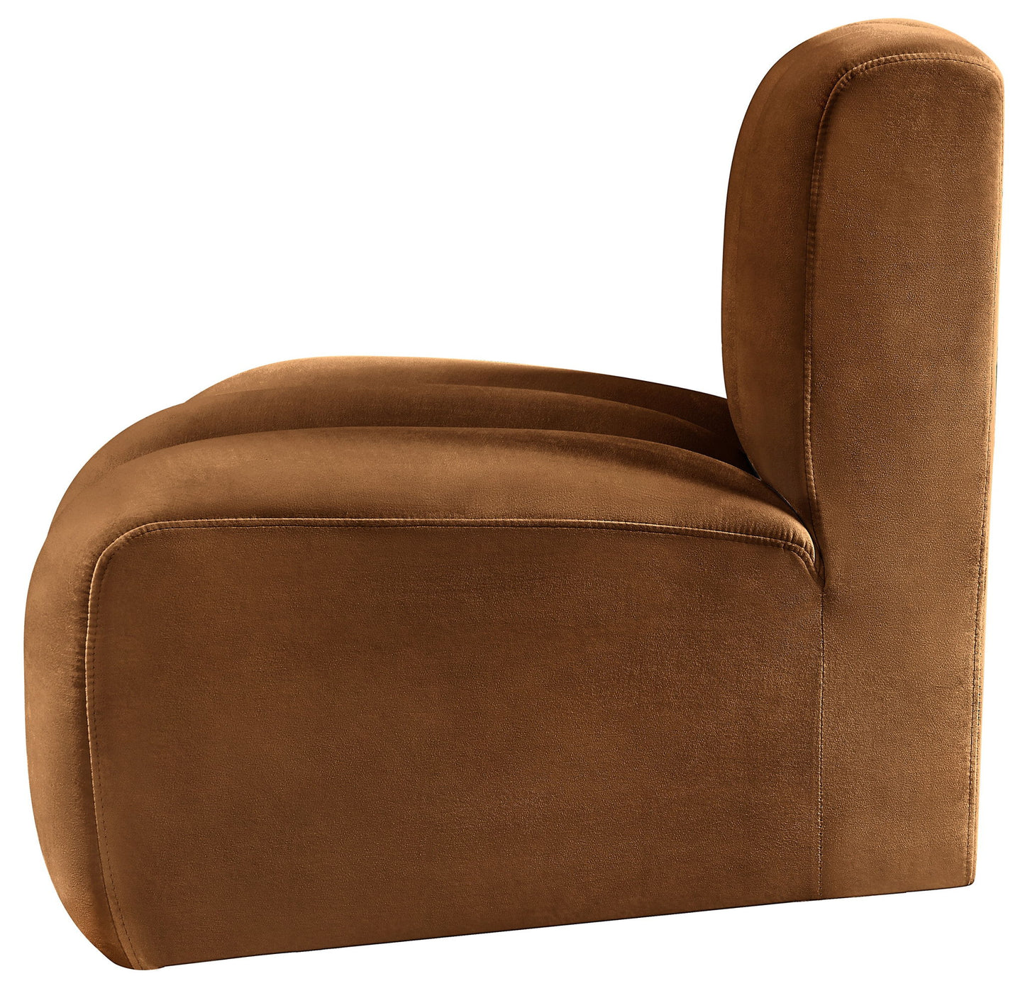 Arc - Velvet Reverse Corner Chair - Saddle