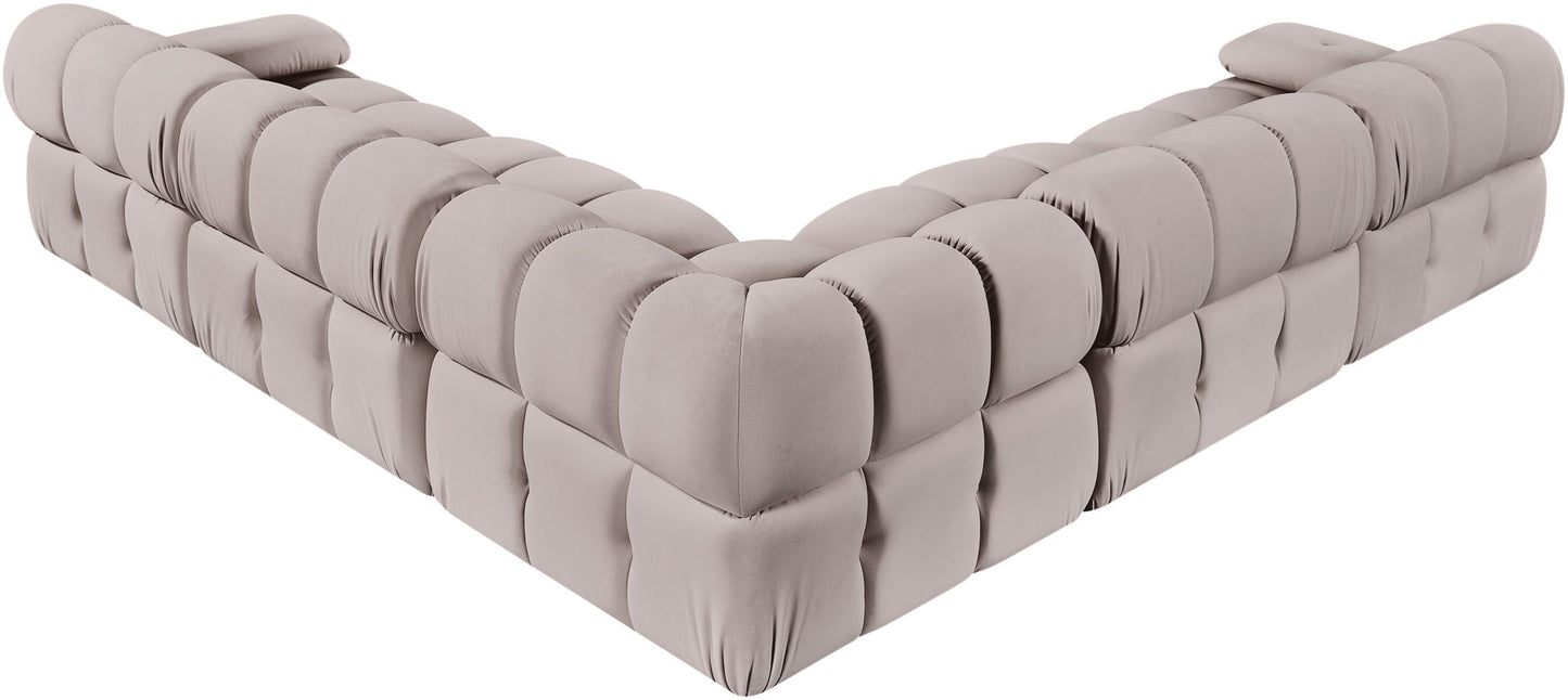 Orin - Velvet Fabric 5 Piece Modular Sectional