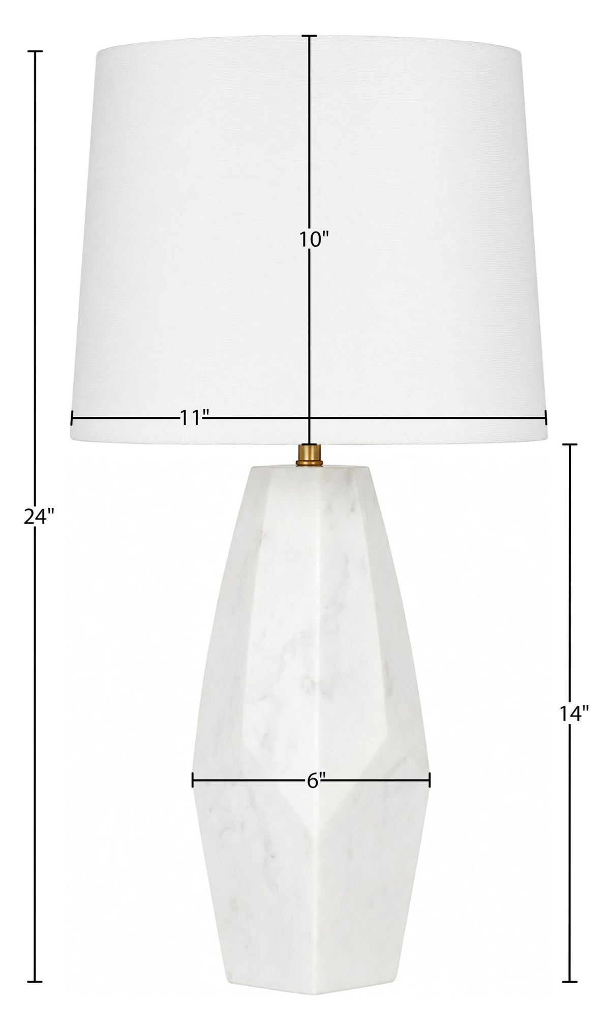 Seraphine - Genuine Marble And Linen Textured Fabric Table Lamp