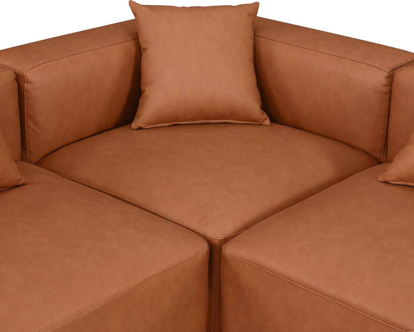 Cube - 7 Piece Modular U-Shaped Sectional - Cognac