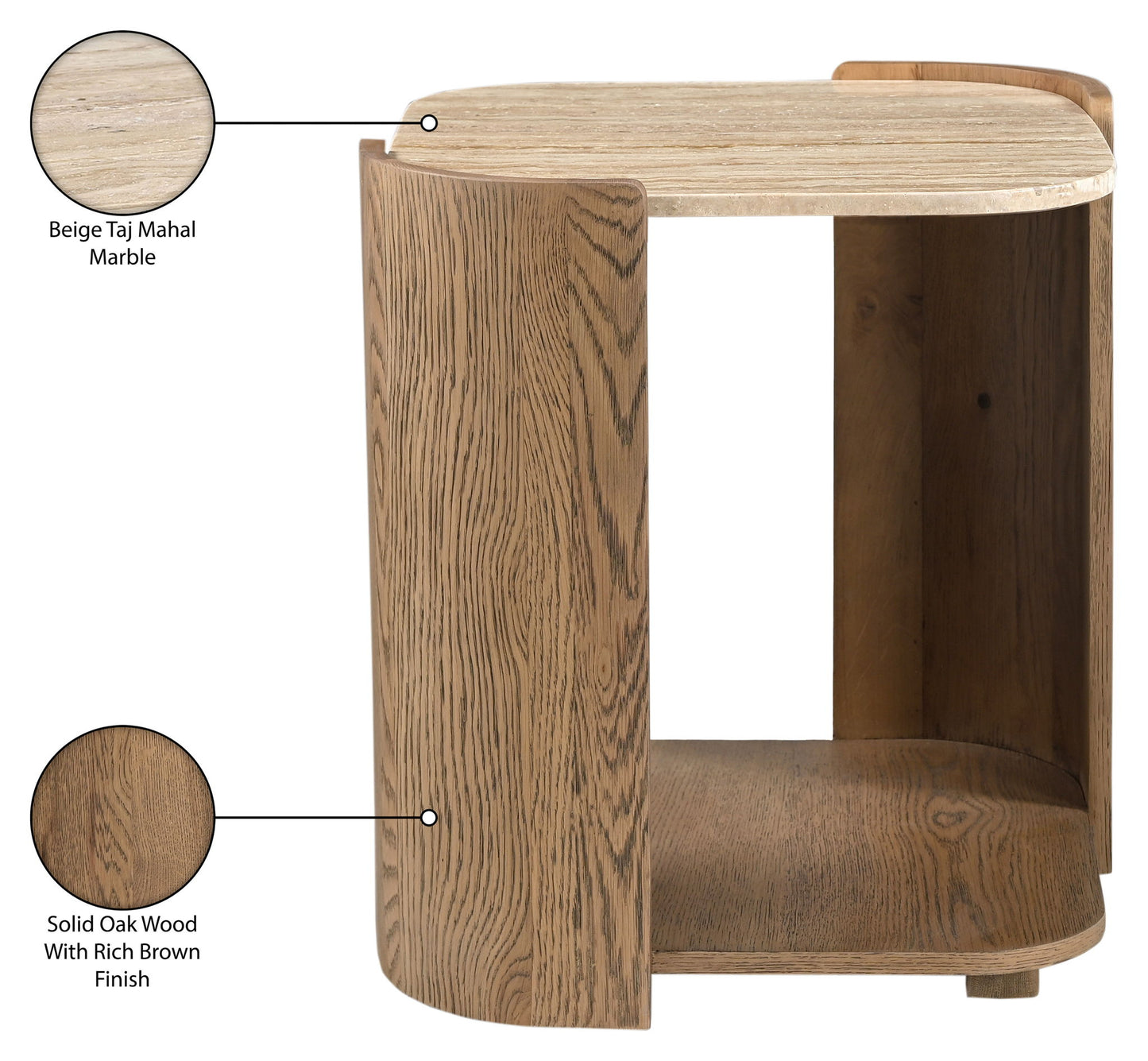 Calabria - Marble And Oak Wood Table