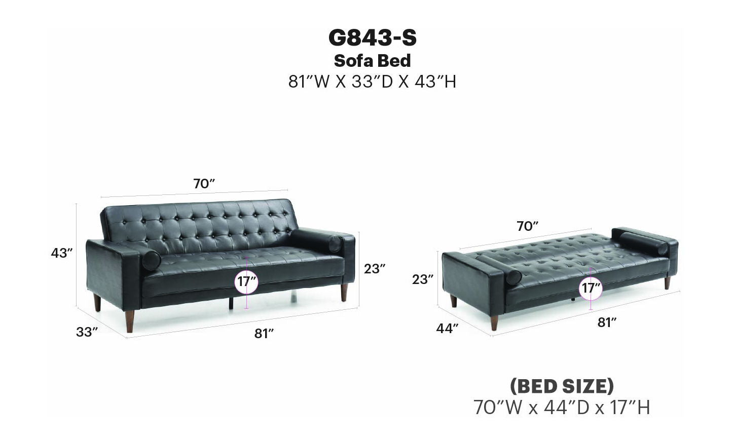 Andrews - Sofa Bed - Black