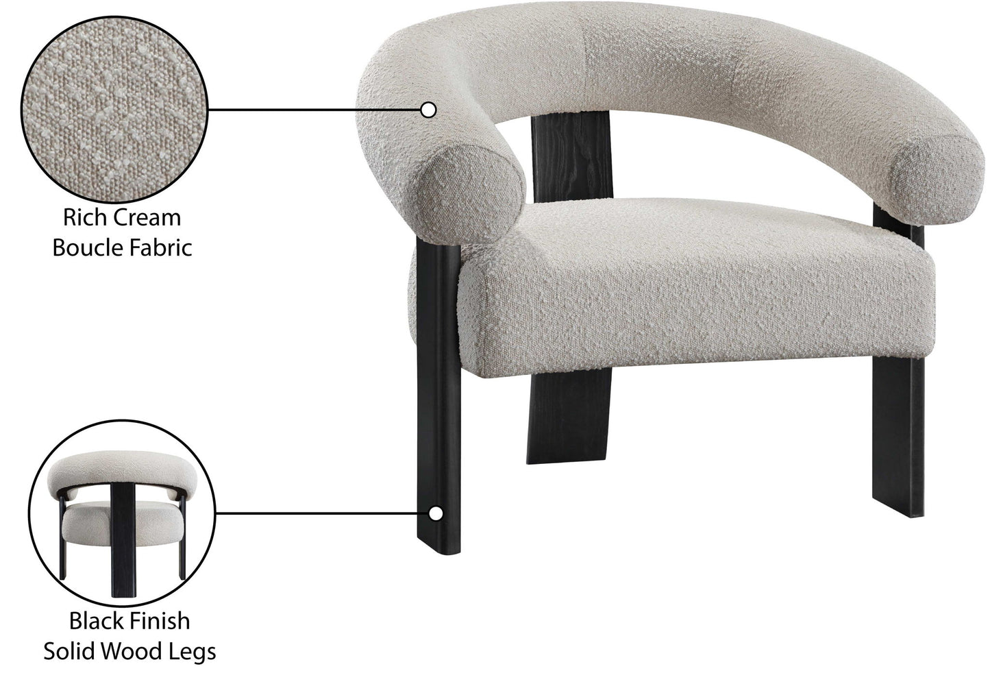 Winston - Accent Chair With Black Legs