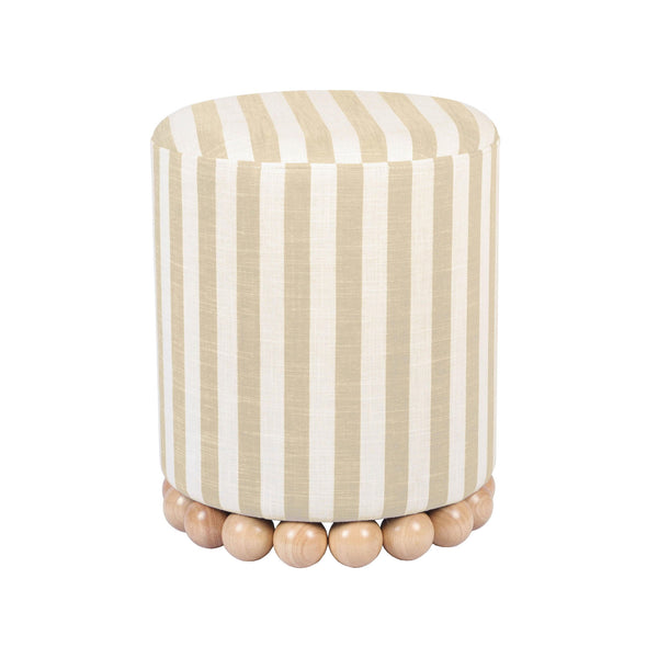 Dex - Striped Linen Ottoman
