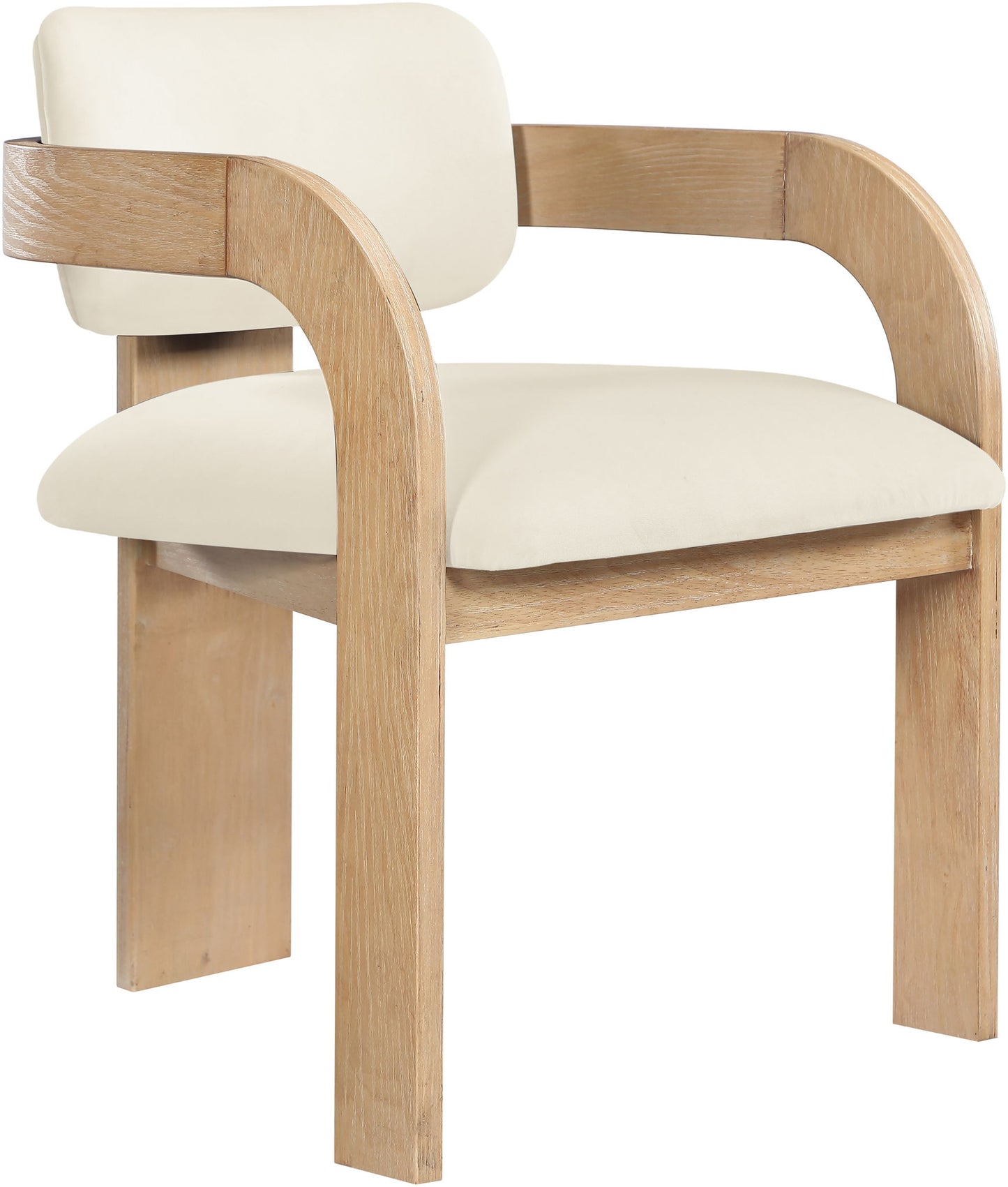 Cedra - Velvet Performance Fabric Upholstered Dining Chair (Set of 2) - Natural Frame