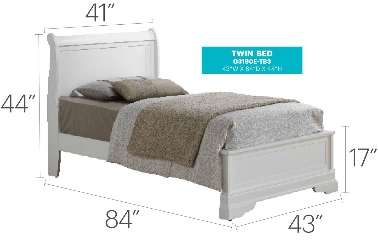 Glory Furniture - Louis Phillipe - Bed