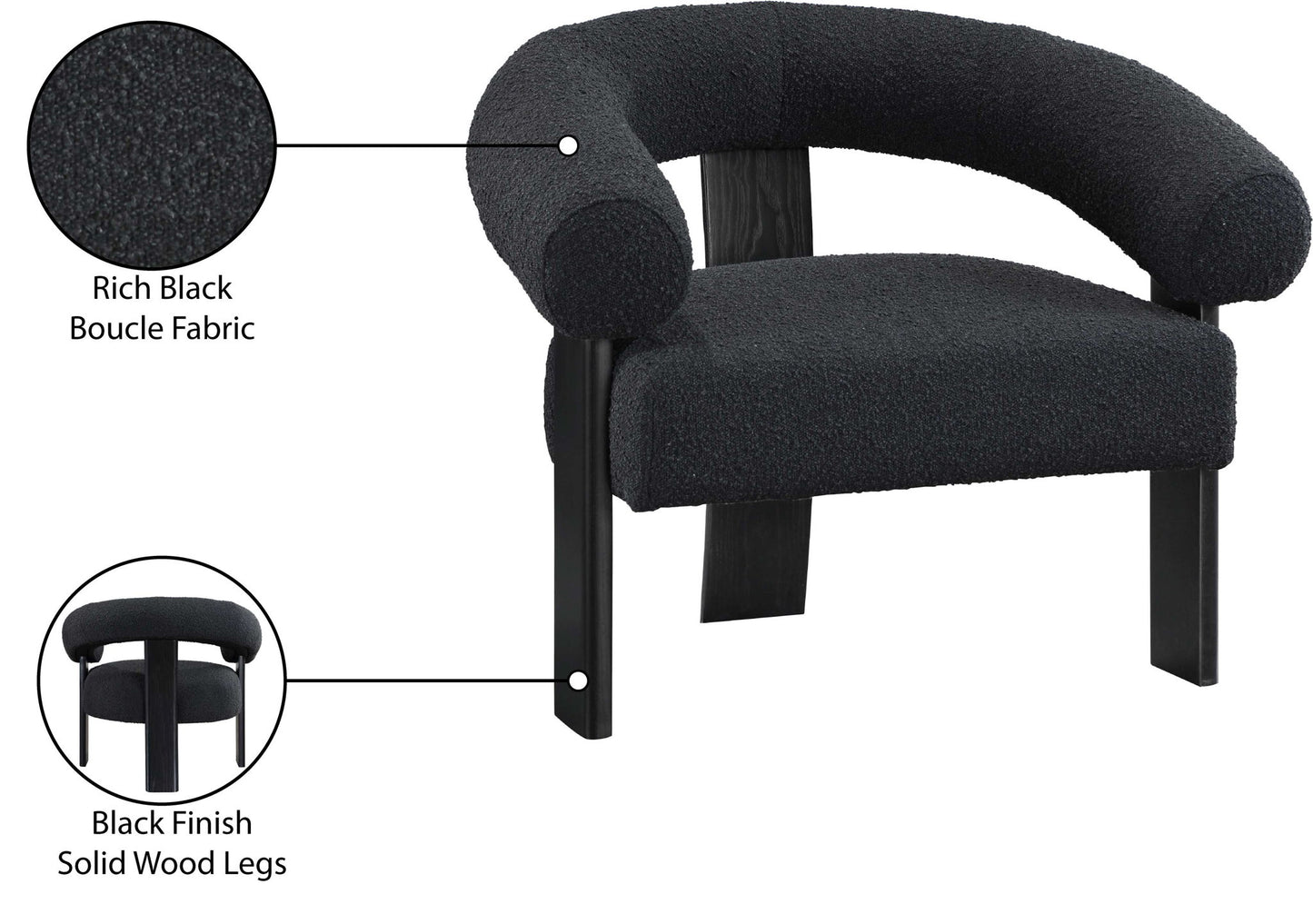 Winston - Accent Chair With Black Legs