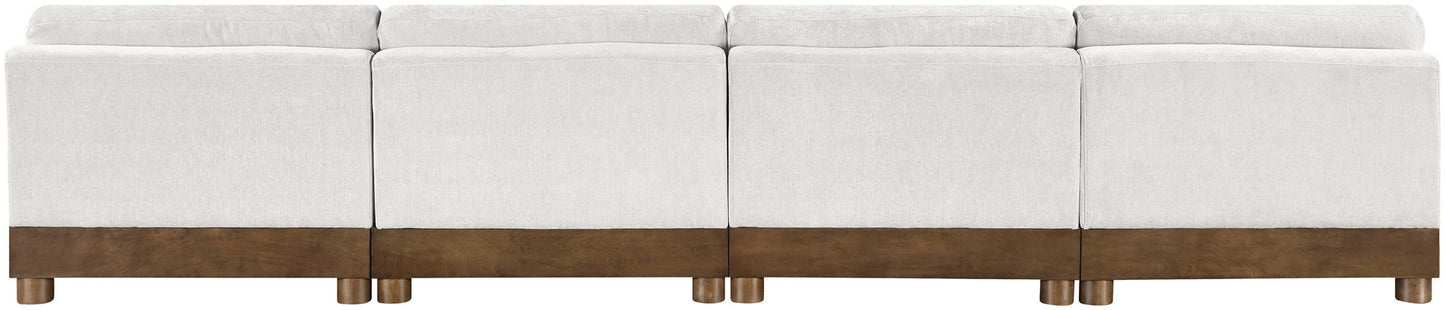 Turin - Chenille Fabric Upholstered Modular Sectional - Cream