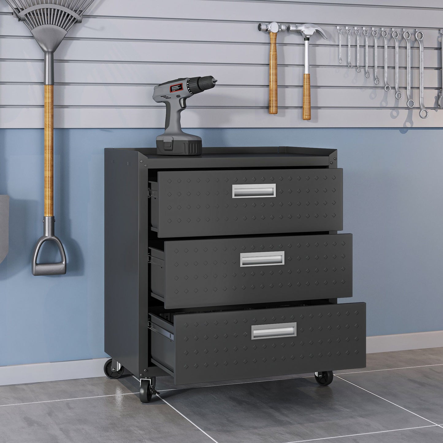 Manhattan Fortress - 3-Drawer Rolling Garage Cabinet