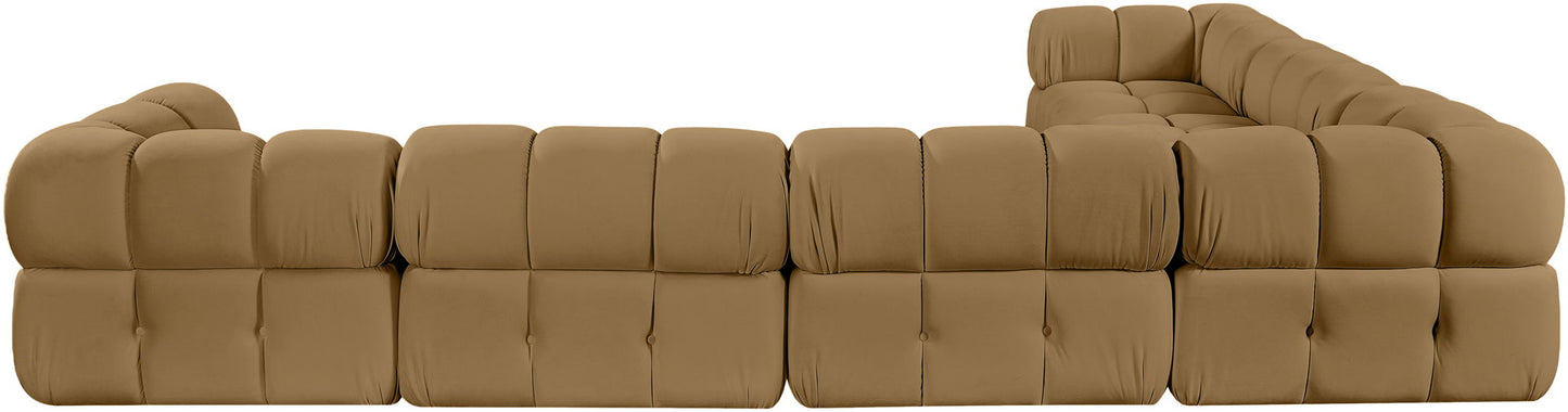 Orin - L-Shaped Velvet 6 Piece Modular Sectional