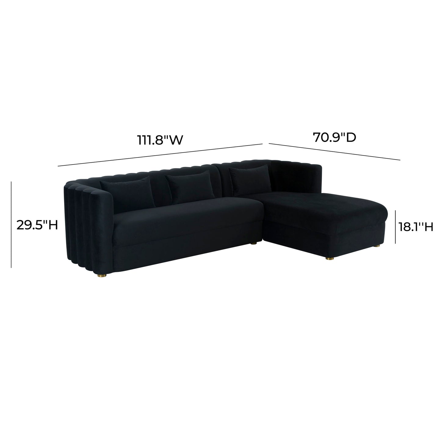 Callie - Velvet Sectional - RAF