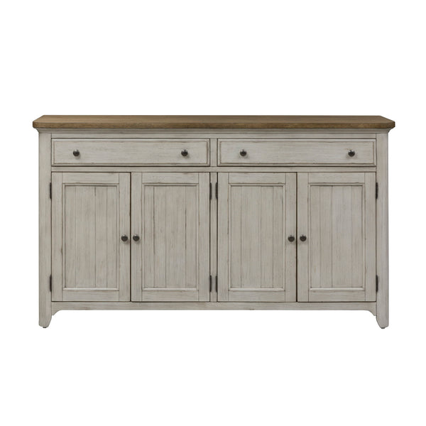 Farmhouse Reimagined - Server - Antique White / Chestnut Tops